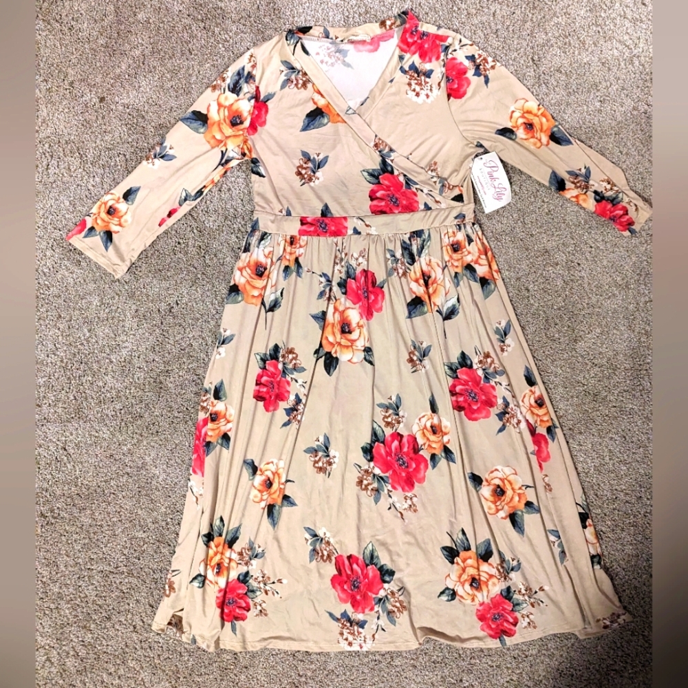 The Pink Lily Boutique Floral Midi Dress